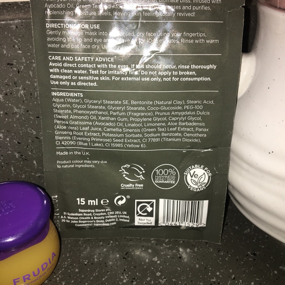 De-stress Mud Face Mask w/aloe Vera & Avocado oil.For normal to combination skin - Picture 8 of 12